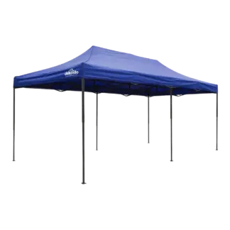 Dellonda Premium 3x6m Pop-Up Gazebo, Heavy Duty, PVC Coated, Water-Resistant Fabric, Supplied with Carry Bag, Rope, Stakes & Weight Bags - Blue Canopy [DG139]