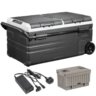 Dellonda Portable Fridge Freezer/Cool Box 95L with 11.1V Portable Battery & AC/DC 230V Adaptor [DL173]
