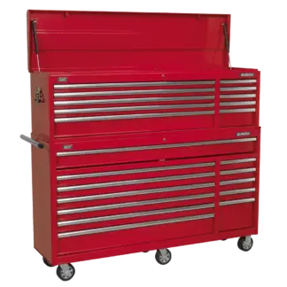 Topchest & Rollcab Combination 23 Drawer with Ball-Bearing Slides - Red [AP66COMBO2]
