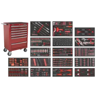 Superline PRO® Rollcab 7 Drawer with 305pc Tool Kit - Red [SPTCOMBO4R]