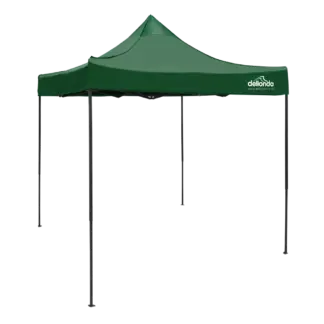 Dellonda Premium 2 x 2m Pop-Up Gazebo, Heavy Duty, PVC Coated,  Water-Resistant Fabric, Supplied with Carry Bag, Rope, Stakes & Weight Bags - Dark Green Canopy [DG128]