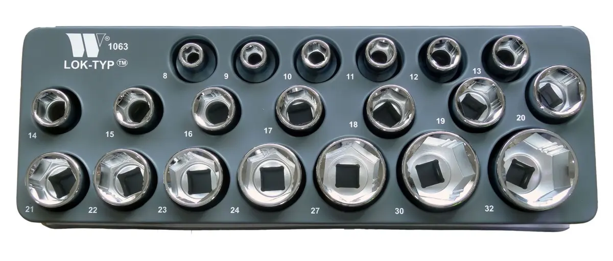 1/2 dr Lok-Typ Sockets Shallow 8-32 MM