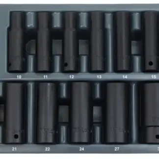 Socket Set; Lok-Typ™, Deep, Impact, 1/2''dr, 10-32mm