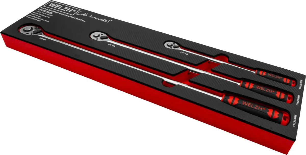 Ratchet Set; 3-Piece Extra Long, Fixed Head Set