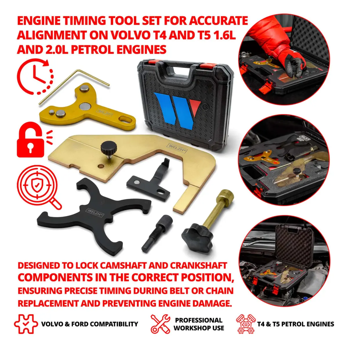 Engine Timing Tool Set For Volvo T4 and T5 - Image 3