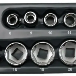 15-Piece Lok-TYP Shallow Sockets 3/8dr 8-22mm