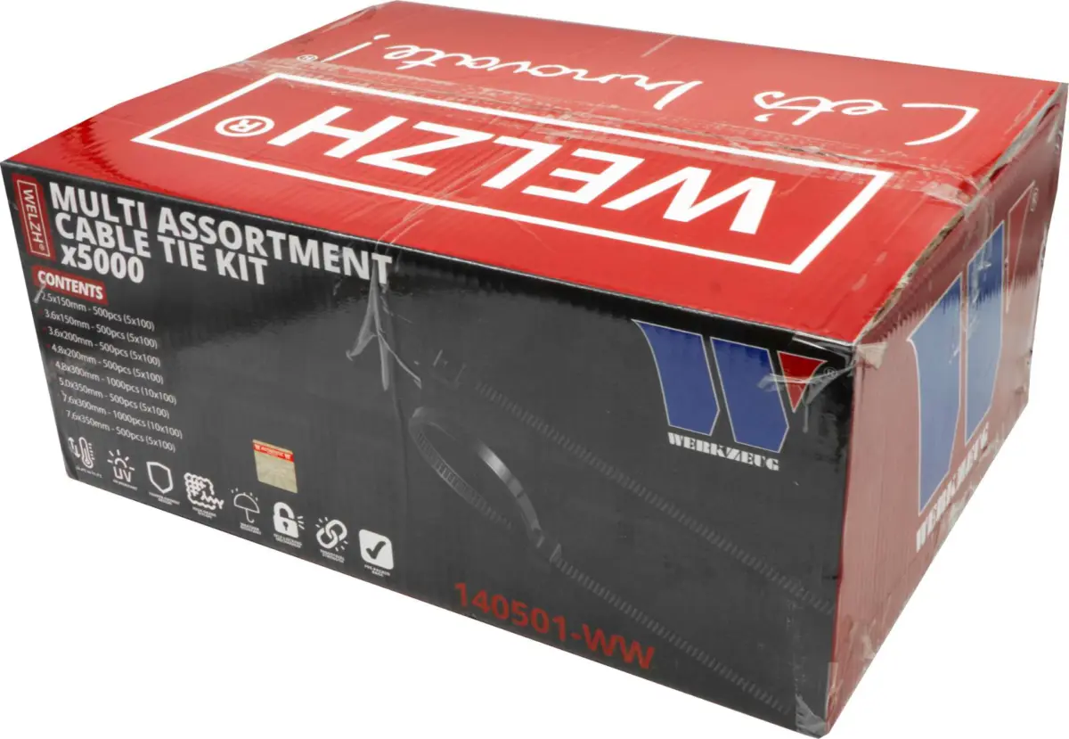 Multi Assortment Cable Tie Kit; 5000-Piece - Image 2