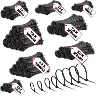 Multi Assortment Cable Tie Kit; 5000-Piece