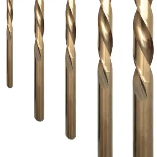 Drill Bit Set; Fully Ground, Left Hand Cutting, 5-Piece