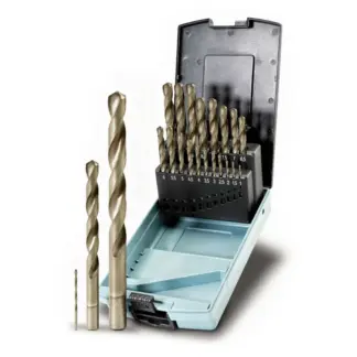 Drill Bit Set; Fully Ground; Cobalt, 25-Piece Set