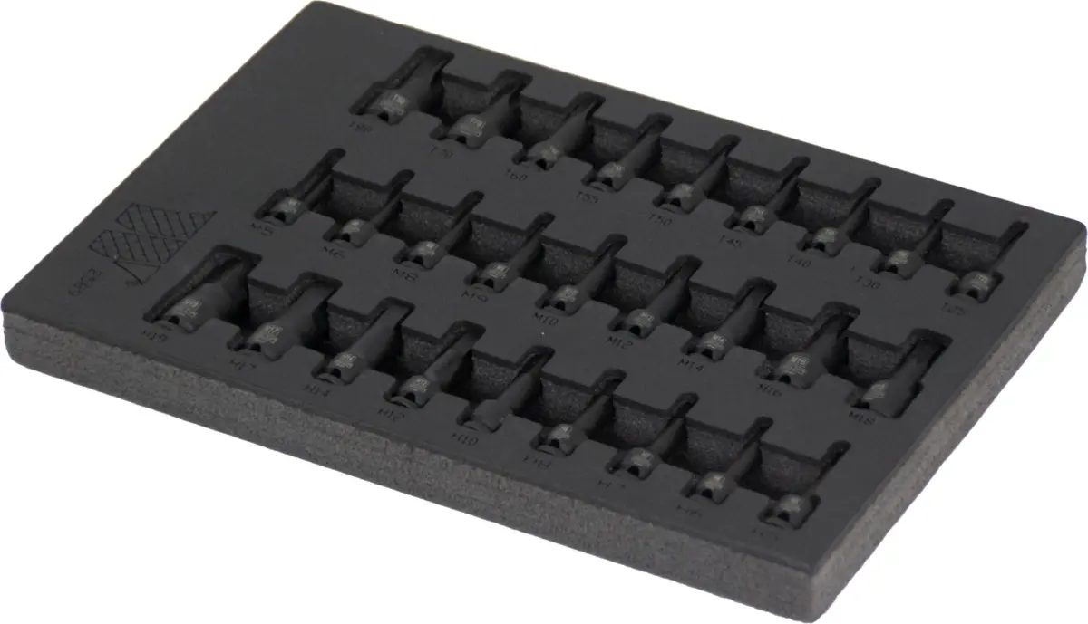 Bit Socket Set; 3/8''dr, Impact 27-Piece Torx-T25-T80, Hexagon H5-H19, Spline- M5-18