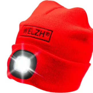 Beanie-Hat With LED Rechargeable Light  (Red)