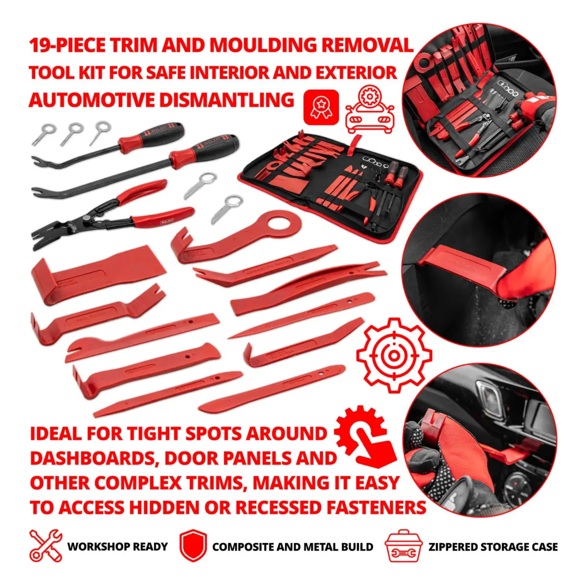 Trim Removal Tool Set; 19-Piece Set - Image 3