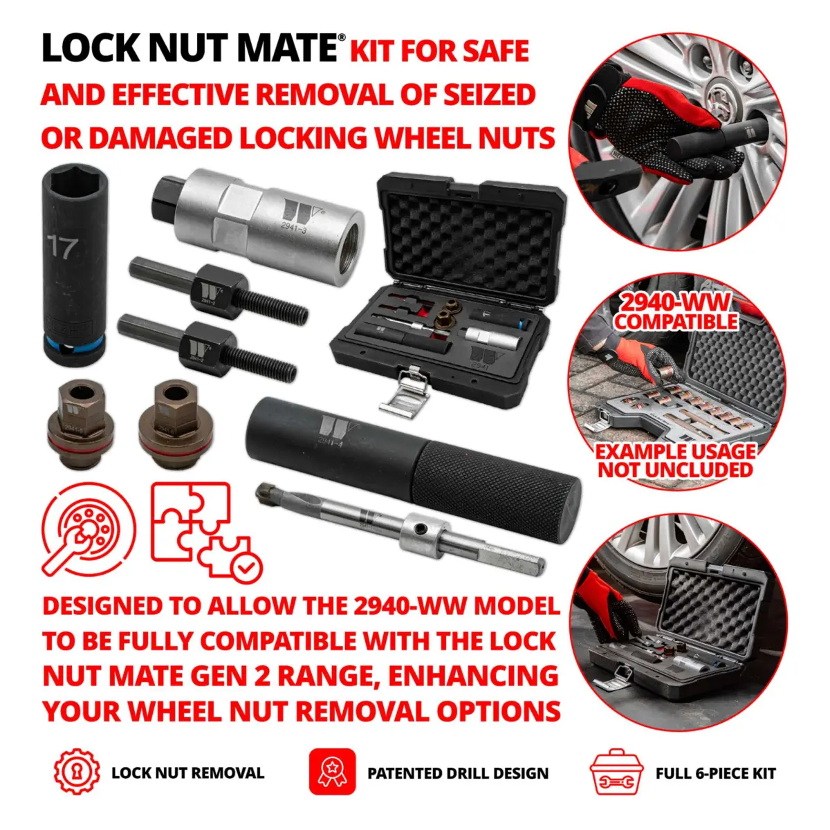 Lock Nut ''Mate'' ; Locking Wheel Nut Removal Kit - Image 3