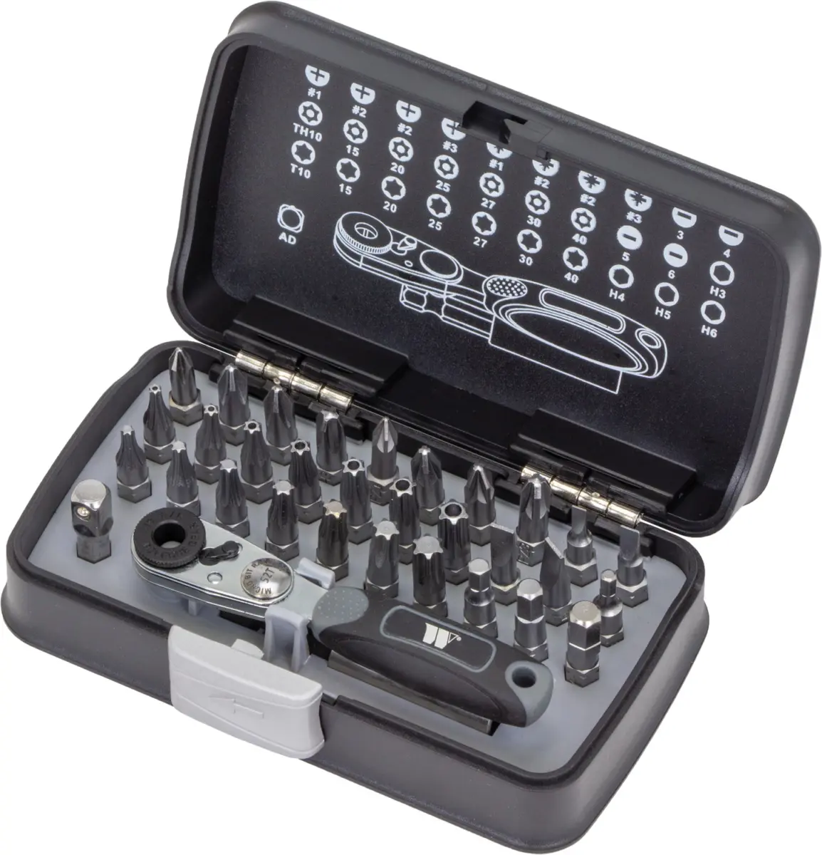 Bit Set; 33-Piece 1/4'' dr Bit Socket Set Ultra Thin **DISPLAY POD QTY12** - Image 2