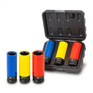Protective Impact Socket Set; Heavy Duty, 17, 19, 21 mm