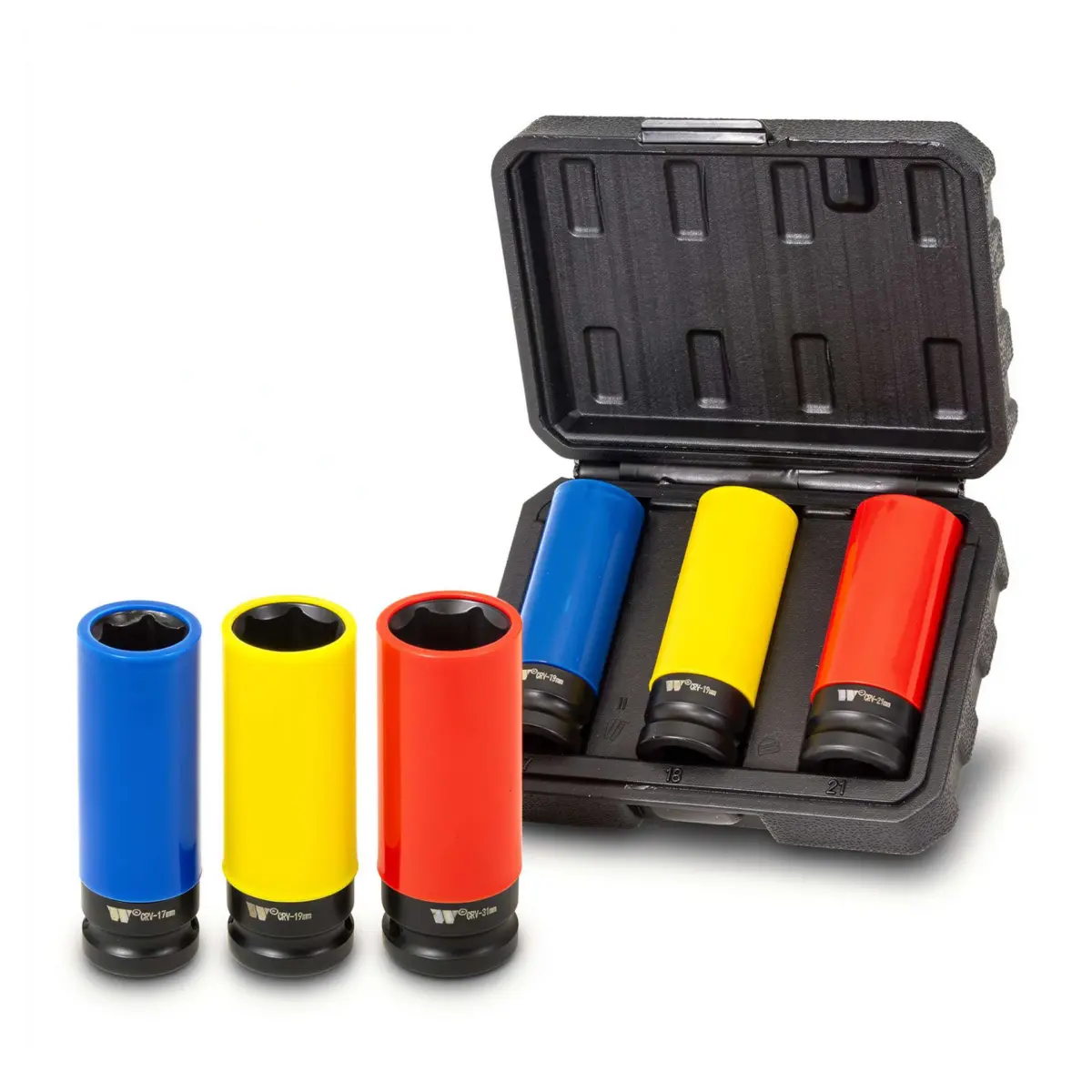 Protective Impact Socket Set; Heavy Duty, 17, 19, 21 mm