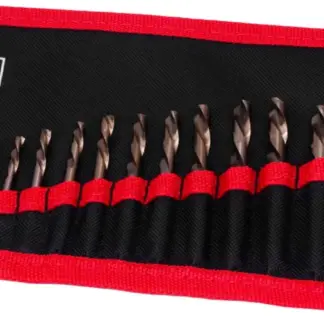 Drill Bit Set, Fully Ground Cobalt Extra Stubby; Left Handed 19-Piece Set