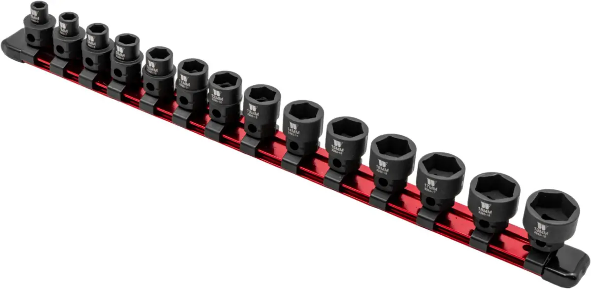 Impact Sockets, 14-Piece Extra Stubby Hex Shanked 3/8''dr 6-19mm