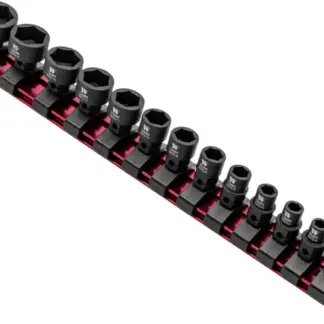 Impact Sockets, 13-Piece Extra Stubby Hex Shanked 1/4''dr 4-15mm