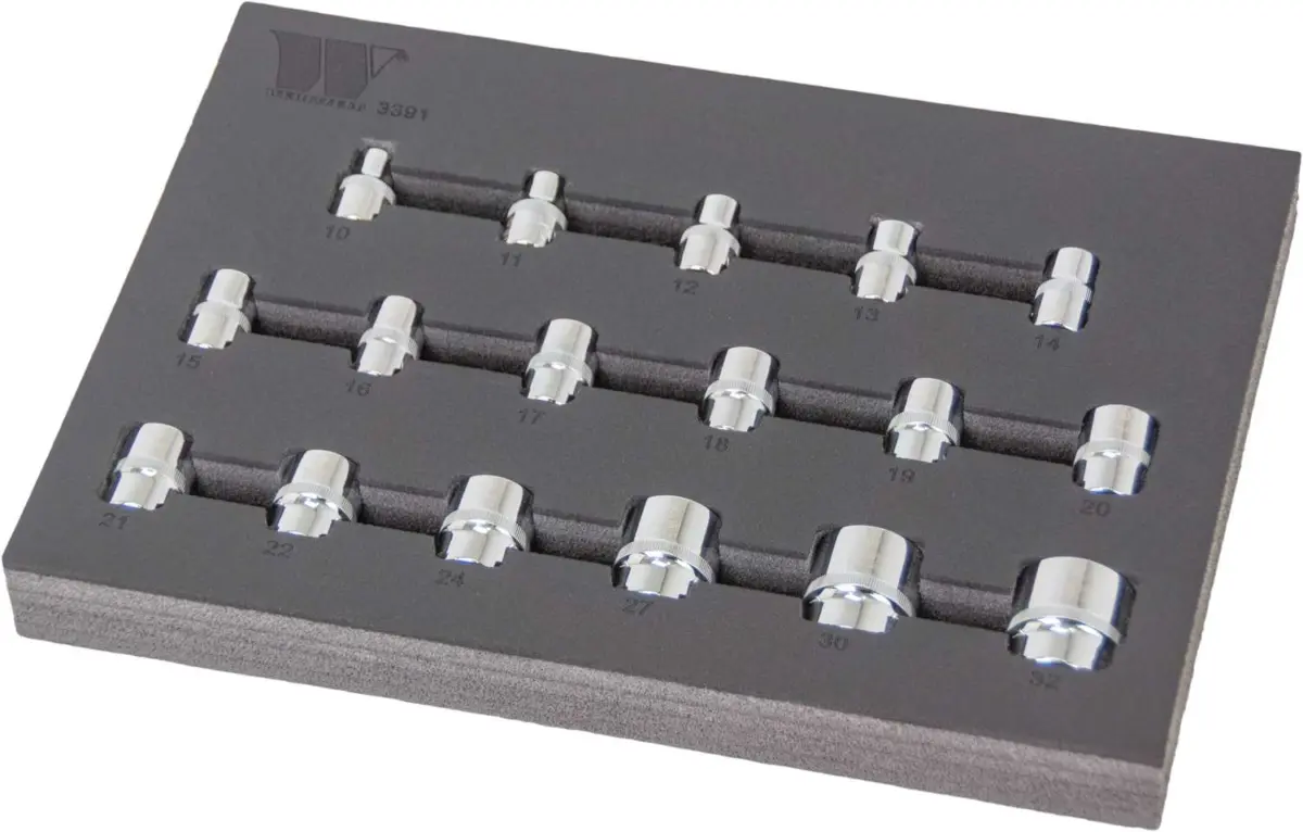 Socket Set; 1/2''dr Shallow, 10-32mm 6-Point