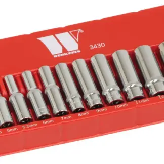 Socket Set; Deep Magnetic,13-Piece, 1/4''dr 6-Point