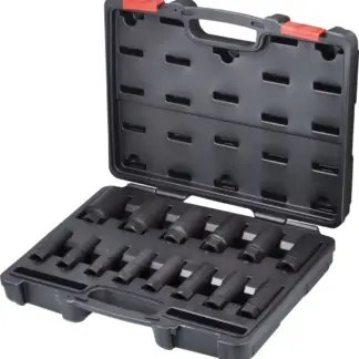 Socket Set; Impact, Deep, Hexagon Shank 6-Point 1/2''dr 14-Piece 10-32mm