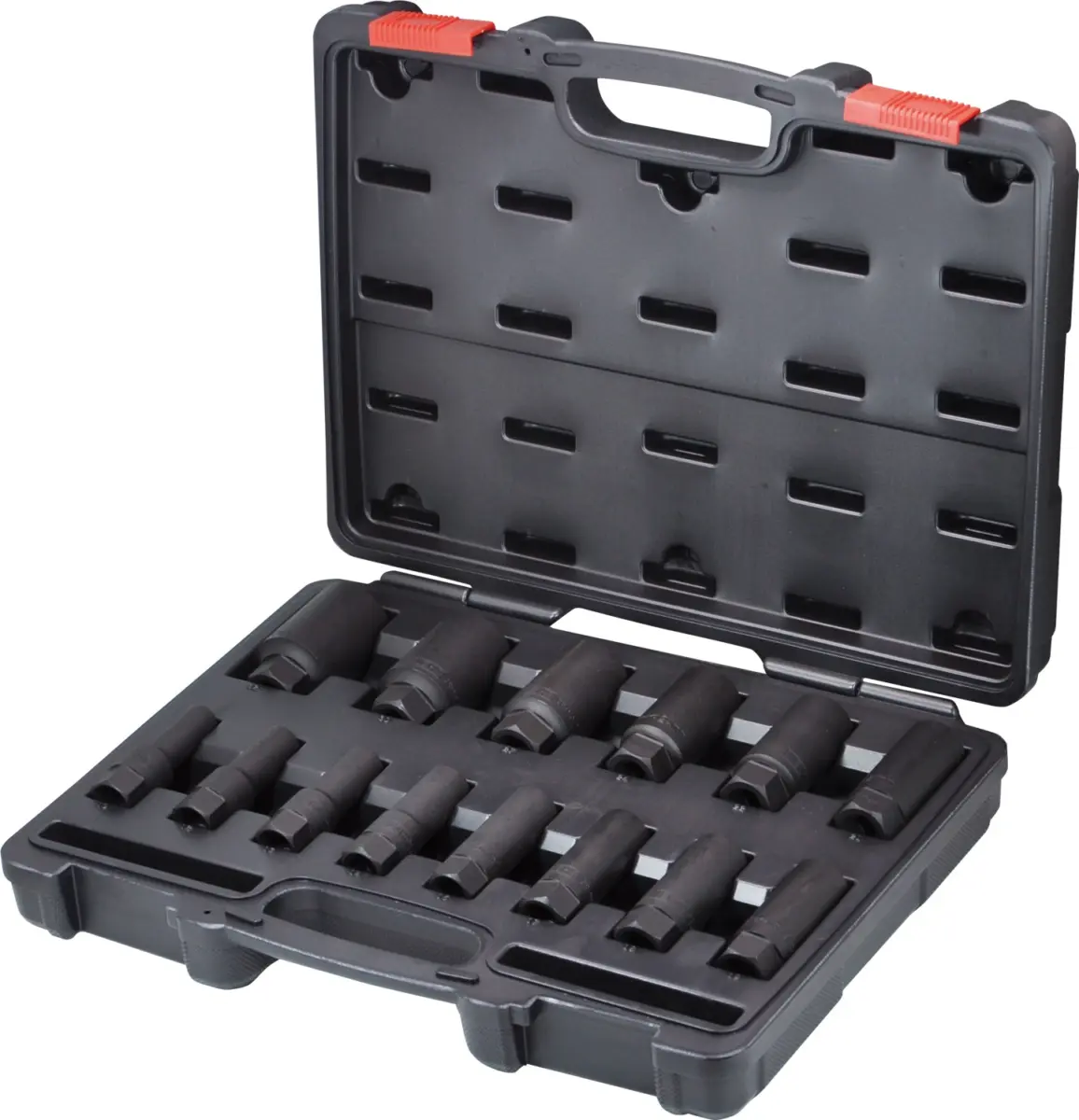Socket Set; Impact, Deep, Hexagon Shank 6-Point 1/2''dr 14-Piece 10-32mm
