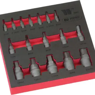 Bit Socket, Hexagon With Hex Shank, S2 Steel, H2-H22 17-Piece