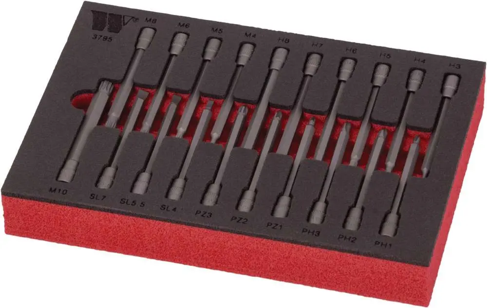 Bit Socket Set Assortment; S2 Steel 20-Piece 1/4''dr Long