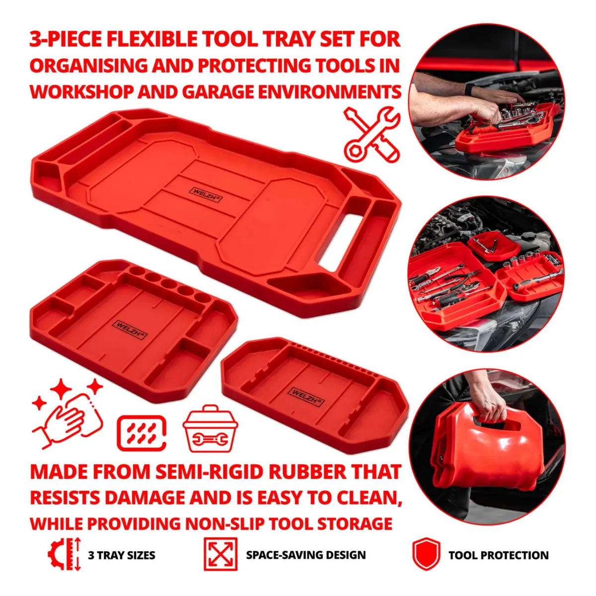 3-Piece Flexible Tool Trays - Image 2