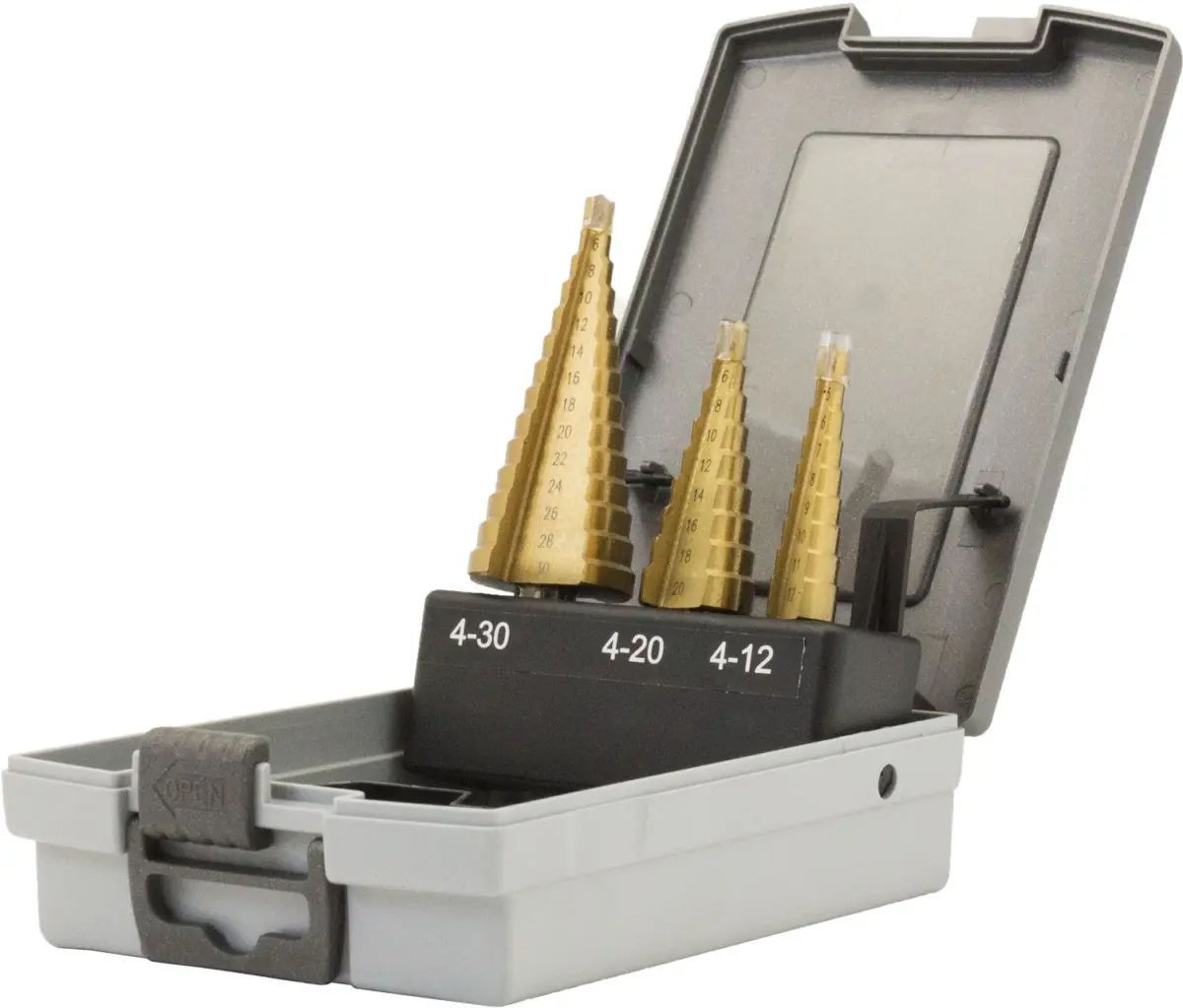 Step Drills;3-Piece Set Titanium; 4-30mm