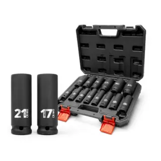 Socket Set; Impact, Deep, 1/2''d 14-Piece 10-32 mm