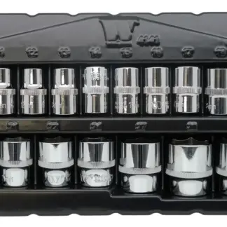 Socket Set; Hex, 1/2''dr Shallow, 10-32mm