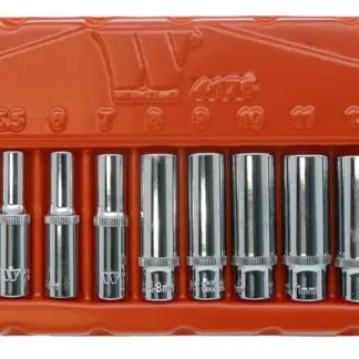 Socket Set; Gearlock, Deep, 1/4''dr 13-Piece