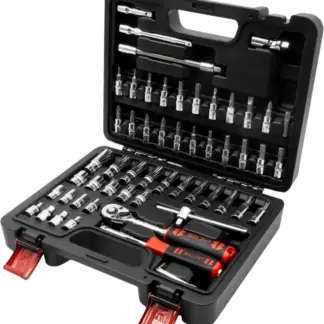Socket Tool Set; 57-Piece Deep & Shallow, Chrome, 1/4'' 6-Point
