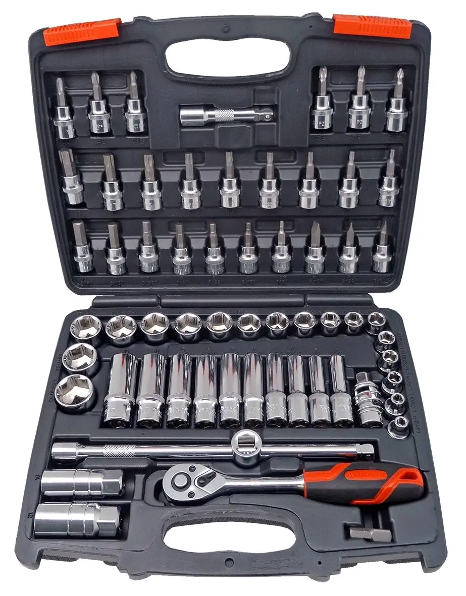 61-Piece Socket Tool Set; 3/8''dr