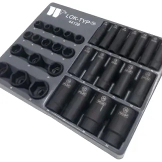 Socket Set: Deep & Shallow, Impact, 1/2''dr', Lok-Typ, 10-32 mm