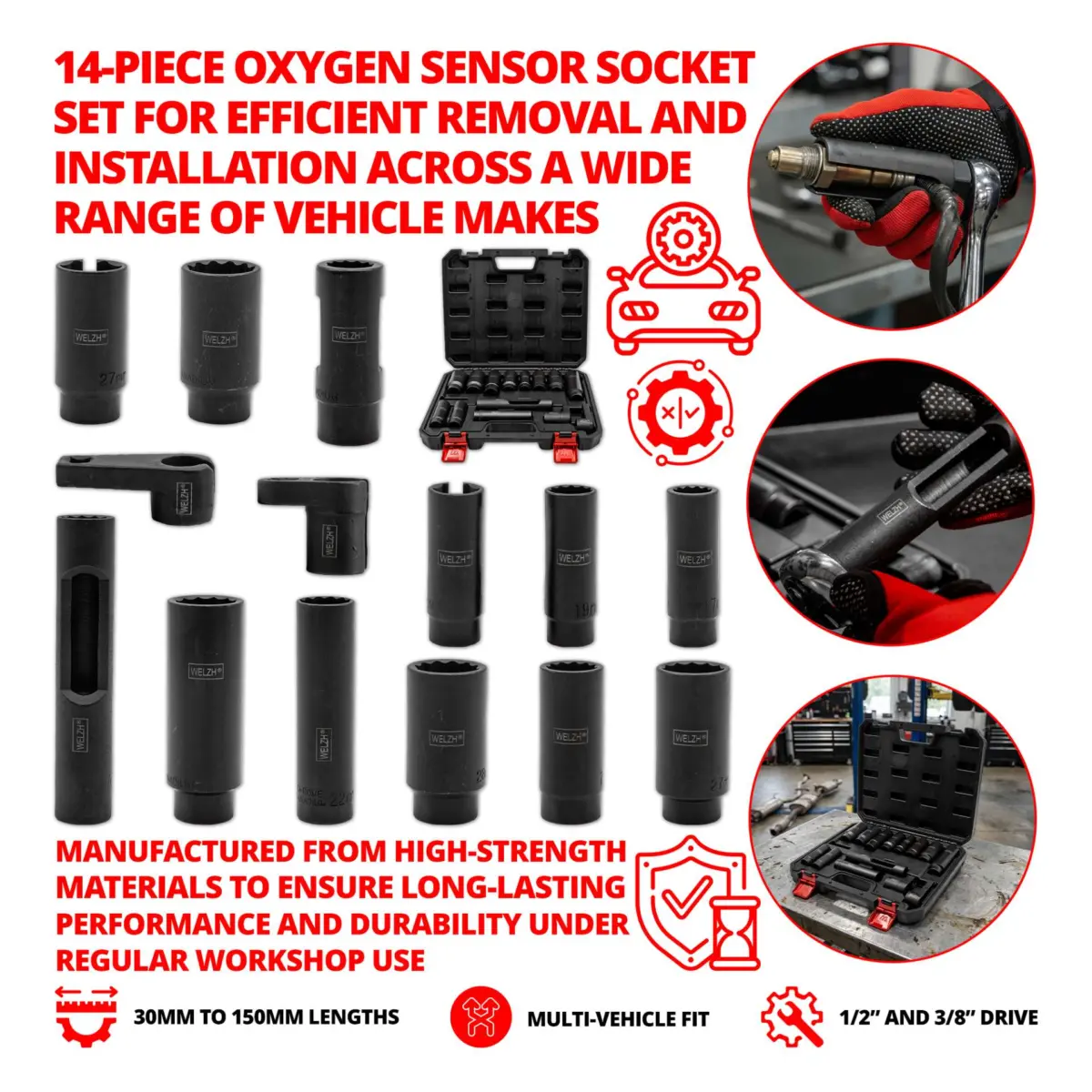 14-Piece Oxygen Sensor Sockets - Image 3