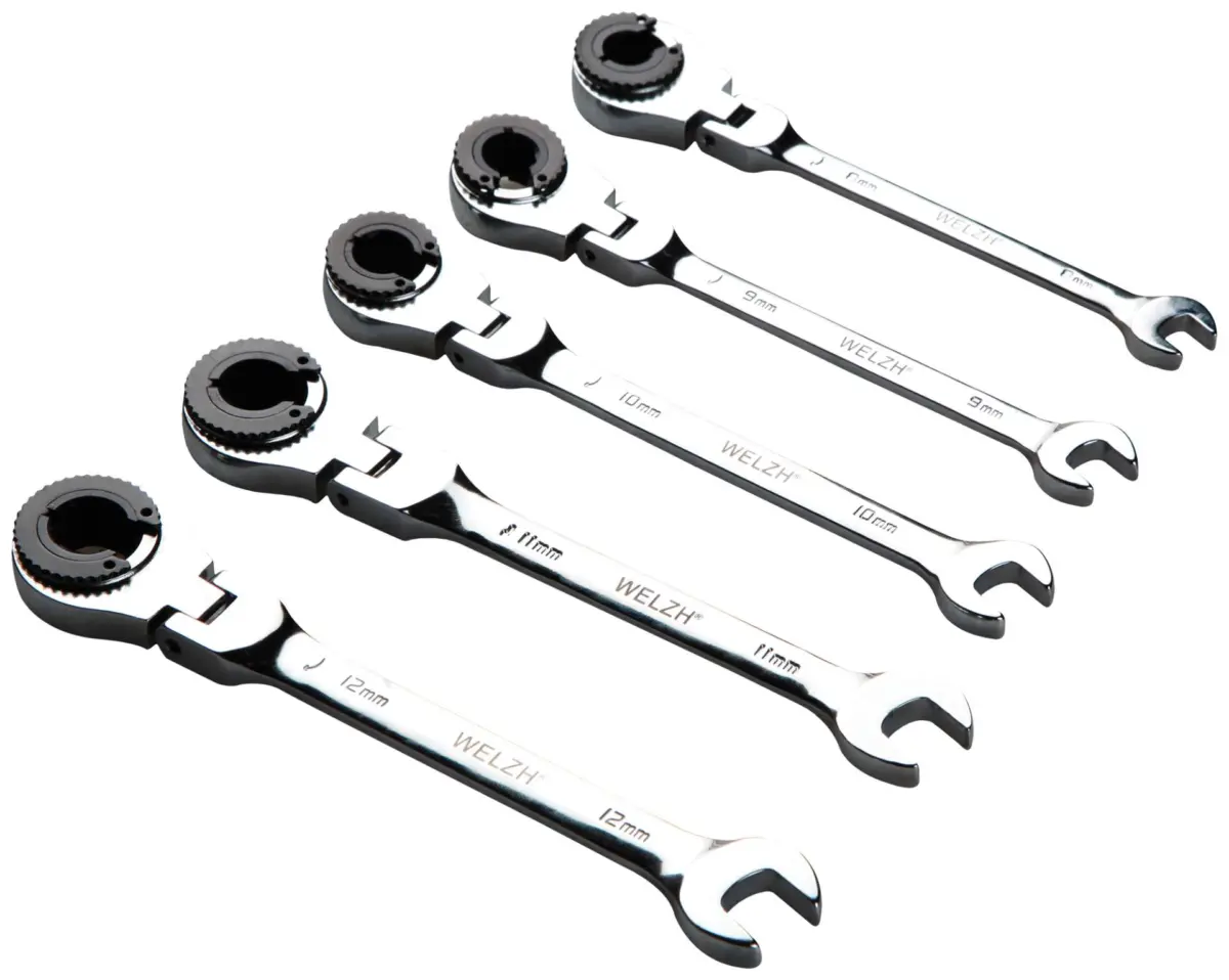 5-Piece Flexi Head Ratcheting Brake Line Spanners 8-12mm