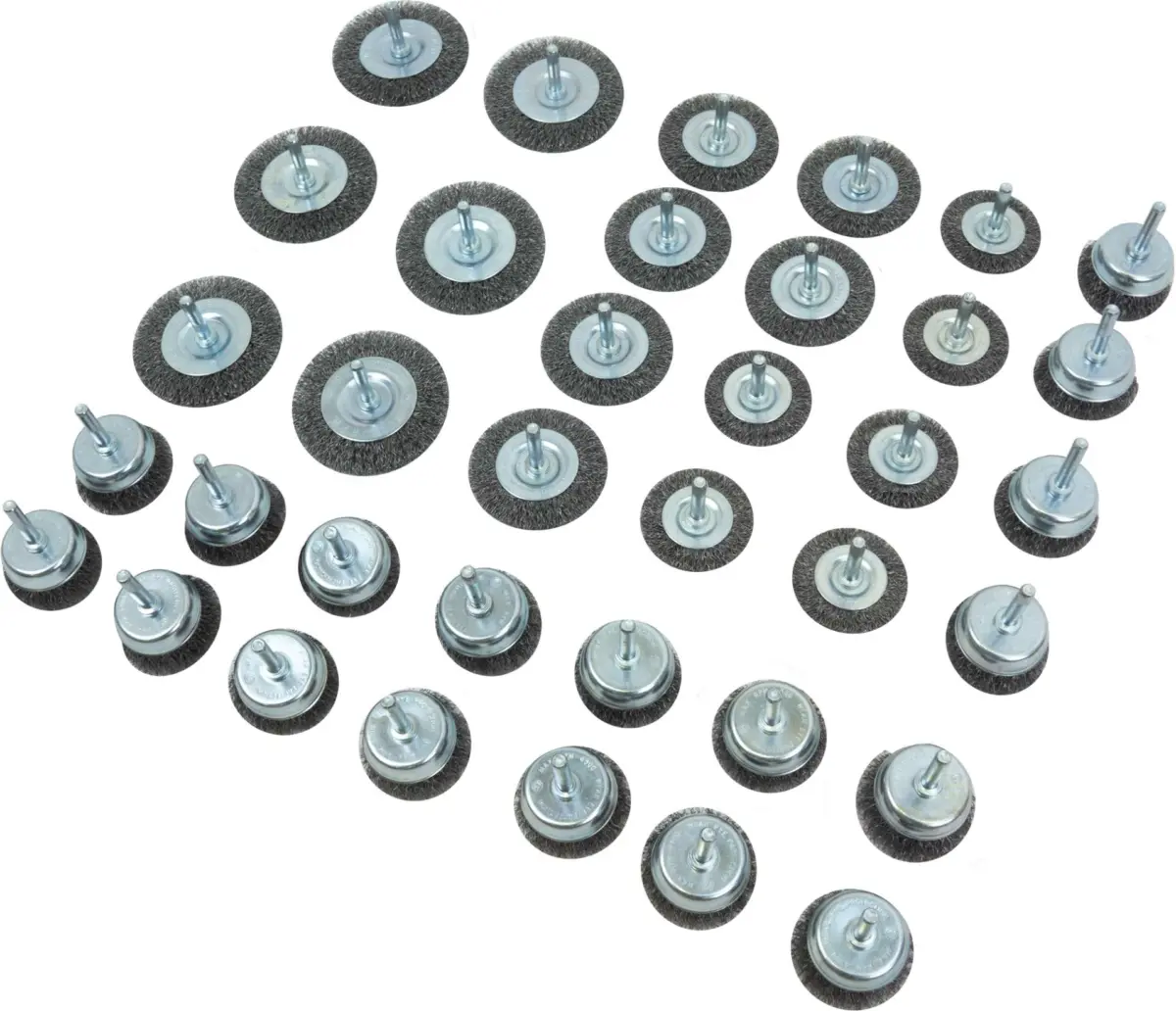 Wire Cup & Wheel Brush Assortment;36-Piece - Image 2