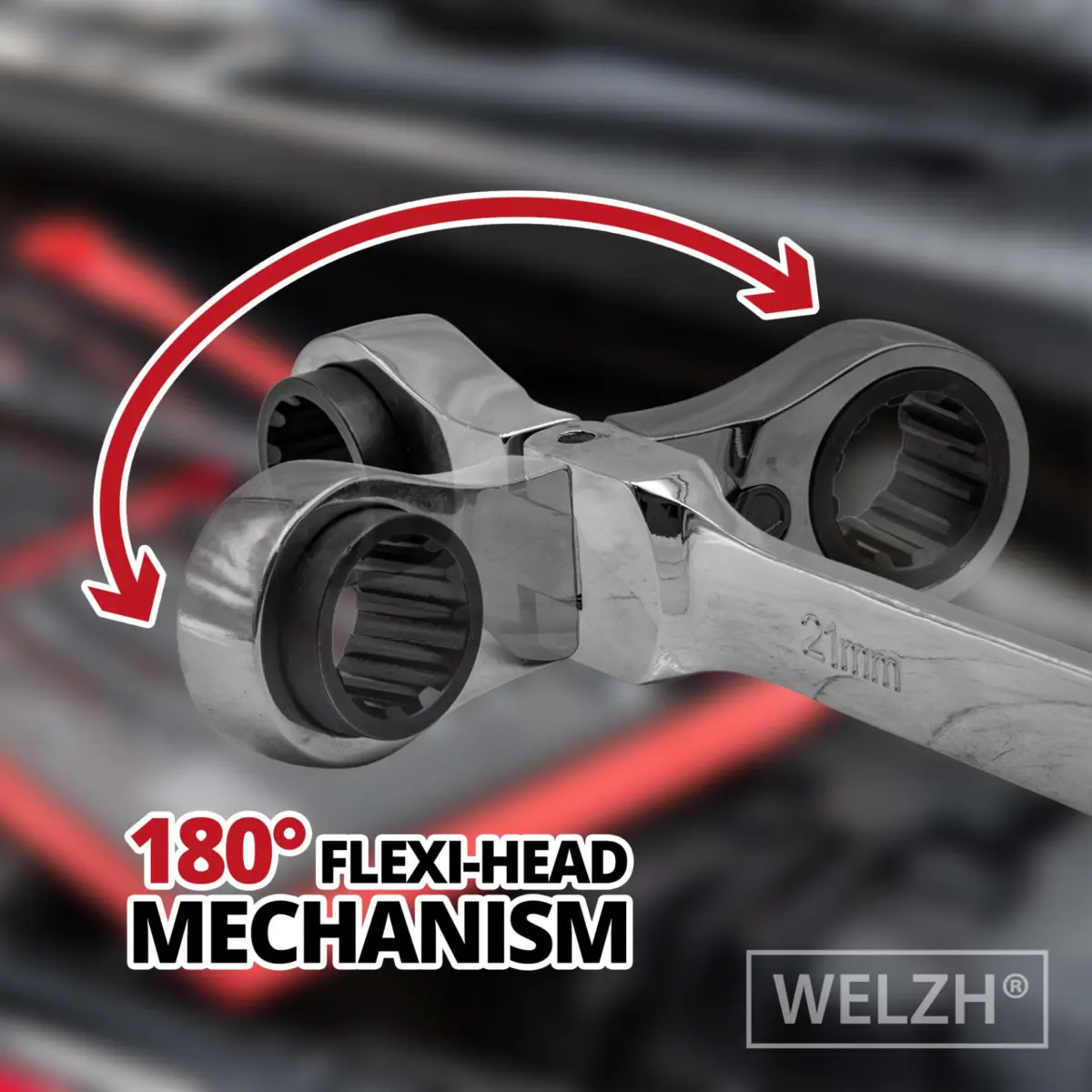 Ratchet Spanner Set; XL Master Aviation Multi-Lok Extended Head Type, Flexi-Head 8-24 mm - Image 9