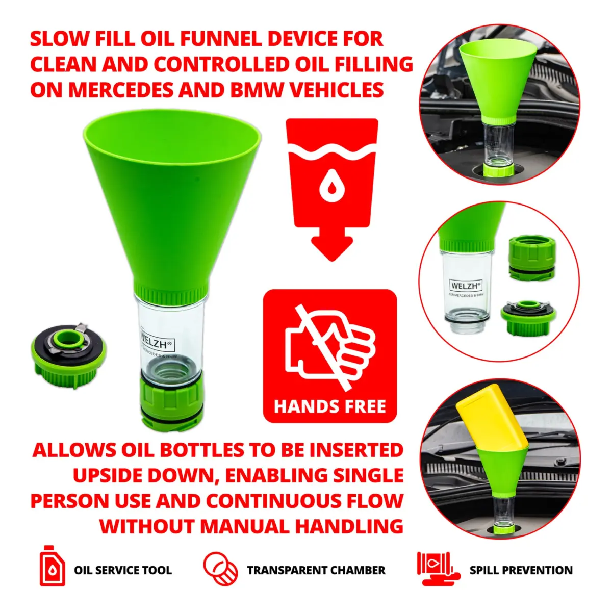 Slow Fill Oil Funnel Filling Device For; Mercedes & BMW - Image 2