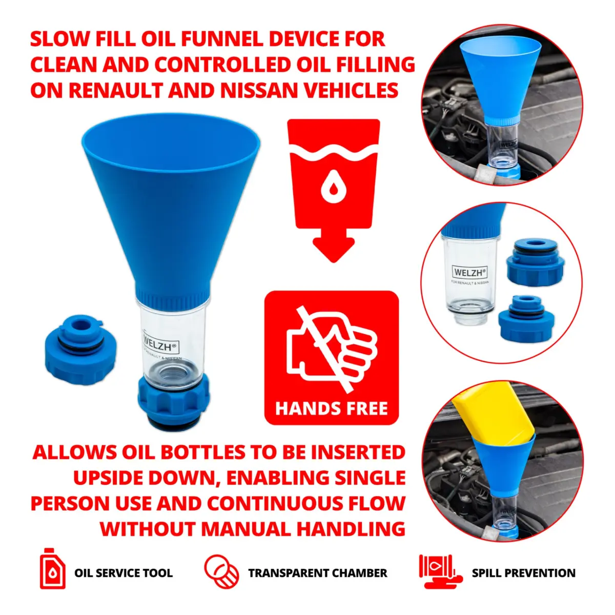 Slow Fill Oil Funnel Filling Device For; Renault & Nissan - Image 2