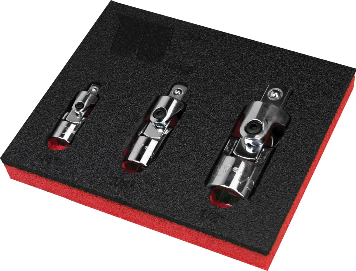 3-Piece Universal Joint With Spring Function; 1/4'', 3/8'' & 1/2''