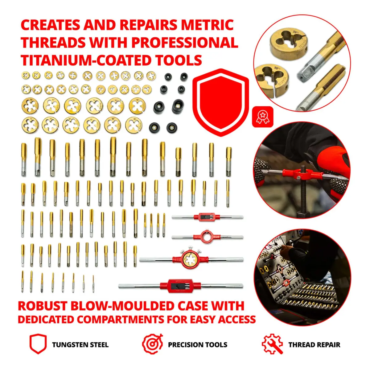 119-Piece Titanium Metric Tap & Die Set - Image 3