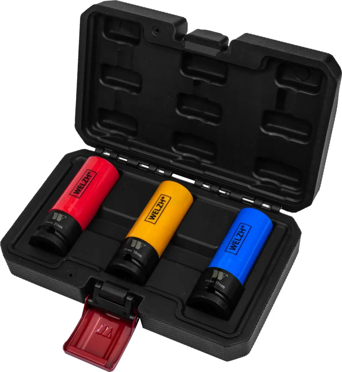 Protective Heavy-Duty Impact Socket Set; , 17, 19, 21 mm