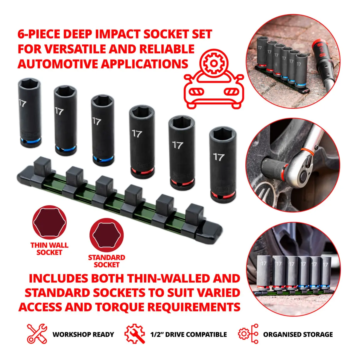 6-Piece Deep Impact Sockets 17-MM - Image 3