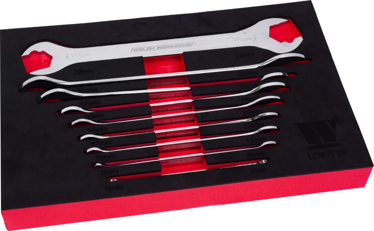 Super Ultra Thin 9-Piece''LOK-TYP'' Spanner Set 6-24-mm