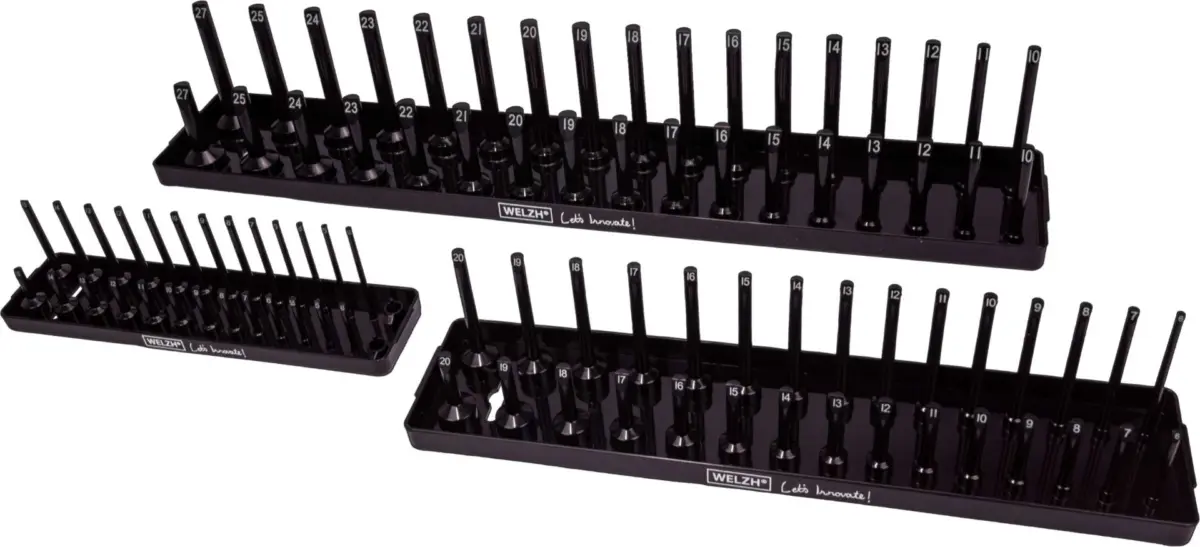 Socket Storage Rack Tray; 3-Piece 1/2'',3/8'' & 1/4''dr